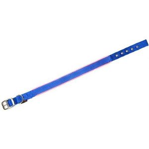 Heim 7409881 halsband van nylon riem met retroreflecterende en fluorescerende reflectie - Keder 25/65, blauw - oranje