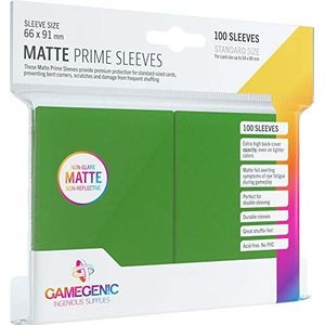 Gamegenic Matte Prime Sleeves - Groen (100 stuks) | Hoogwaardige bescherming voor standaard formaat kaarten | Ideaal voor dubbele mouwen