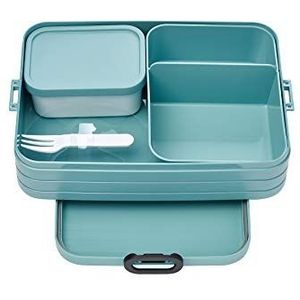 Mepal Bento-Lunchbox Take A Break Nordic Green Large – Brotdose mit Fächern, geeignet für bis zu 8 Butterbrote, TPE/pp/abs, 0 mm