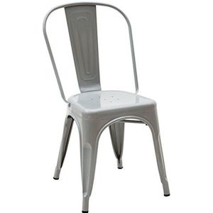 White loft, Set van 2 stoelen, metaal, grijs, 45 x 50 x 85 cm