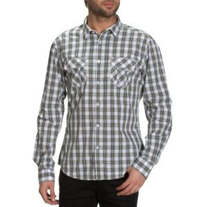 ESPRIT Shirt, Carbonized Check, lange mouwen K30938 heren overhemden/vrije tijd