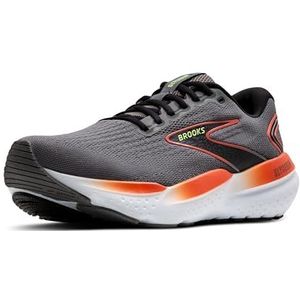 BROOKS Glycerin 21 sneakers voor heren, grijs/mandarijn rood/groen, 42 EU, Grijs Mandarijn Rood Groen, 42 EU