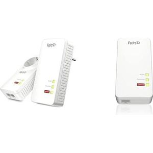 AVM FRITZ!Powerline 1260E Wi-Fi Set International (1.200 Mbit/s, & AVM FRITZ!Powerline 1260 Single International Extra MESH Wi-Fi Adapter / 1 Gigabit LAN