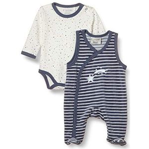 Fixoni Uniseks babyromperset met lange mouwen, China blue, 56 cm