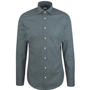 Seidensticker - Businessoverhemd - Zwart - Slim 1/1 Kentkraag print