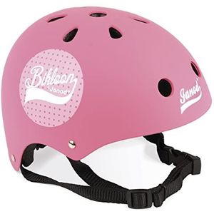 Janod - Bikloon - Helmet for Bike and Balance-Bike for Children Pink with Polka Dots - Size S Adjustable 47-54 cm - 11 Ventiation Holes - For children from the Age of 3, J03272