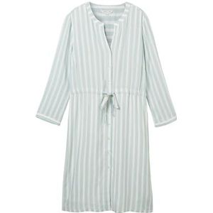 TOM TAILOR Damesjurk, 35350 - Mint Blue Offwhite Stripe, 34