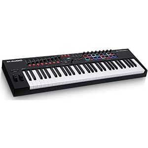 M-Audio Oxygen Pro 61- USB MIDI keyboardcontroller met 61 toetsen met beatpads, toewijsbare MIDI knobs,buttons&faders en softwaresuite inbegrepen