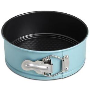 coox Springform taartvorm met glazen serveerschaal en glazen poten, diameter 18 cm (blauw