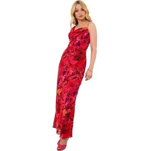 Joe Browns Damesmode vet statement bloemen maxi-jurk, normale pasvorm, rood, EU 44, Rood, 42