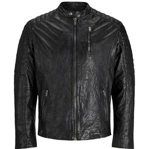 JACK & JONES Heren Jjerichard Leather Jacket Noos leren jas, zwart, M