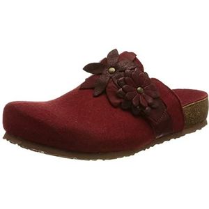 Think! Julia_3-000645 Sandalen voor dames, duurzame lodenvoering, clog, 5010 Rosso/combi, maat 36 EU