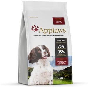 Applaws Volledig en graanvrij droogvoer voor honden, voor volwassenen van kleine/middelgroot ras, kip met lamsvlees, 7,5 kg