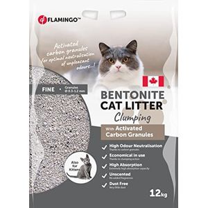 Flamingo kattenbakvulling - premium uit Canada - 12 KG voor 10 WEKEN - Neutraal aroma - Super absorberend - Ook voor Kittens
