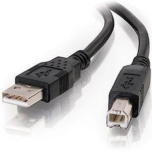 C2G 2M USB-printerkabel, USB 2.0 A naar B-kabel. Compatibel met printers en scanners van HP, Epson, Brother, Samsung, Cannon en alle andere USB A/B-apparaten, Zwart