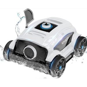 WYBOT Zwemrobot, zwembadzuiger, accu vloerzuiger met dubbele aandrijfmotoren (wit, grijs)