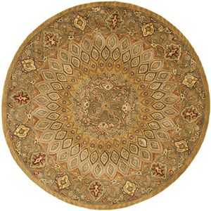 Safavieh Heritage Collection hg914 a handgemaakte traditionele Oosterse lichtbruin en grijs wol gebied tapijt (9 '15,2 cm X 13' 15,2 cm) traditioneel 3'6"" in Diameter Light Brown/Grey
