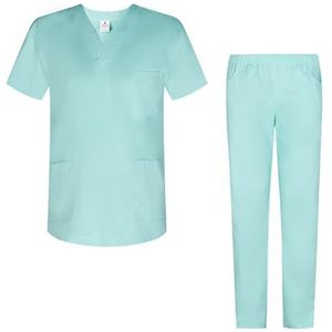 MISEMIYA - 2-817-8312, pak en broek voor sanitair, uniseks, medische uniformen, pak van 2 stuks, Turkoois, S