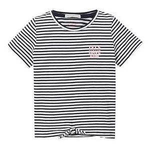 TOM TAILOR T-shirt voor meisjes, 29693 - Whisper White Navy Stripe, 128/134 cm
