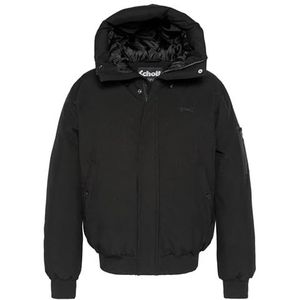 Schott NYC Schott Beever korte jas met capuchon, zwart, Zwart, 3XL grote maten tall