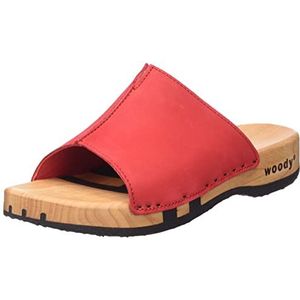 Woody Dames Anja houten schoen, rood, 40 EU, rood, 40 EU