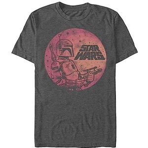 Star Wars Fett Up T-shirt voor heren, Donkergrijs Gemarmerd, L