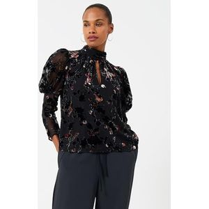 French Connection Dames Guthern Top Blouse, Zwart, 16, Zwart, 42