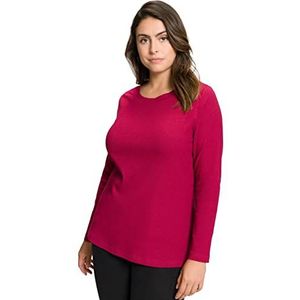 Ulla Popken, Dames, grote maten, turtleneckshirt, classic, rood, 54/56 Grote maten