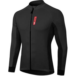 MEETWEE Fietsshirt voor heren, fietsshirt met korte mouwen, kleding voor mountainbikes, Zwart-1-lang, L