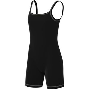 Nike Bodysuit Dames One Capsule Shrt Bodysuit, Black/Lt Orewood Brn/Cool Grey, FQ2161-010, M