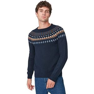 Trendyol Man Trui - Marineblauw - Slim, marineblauw, M