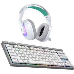 Logitech G G522 LIGHTSPEED, draadloze gaming headset & draadloos gaming toetsenbord G515 LIGHTSPEED TKL:een premium headset en toetsenbord en bekabelde connectiviteit -voor pc, US INT'L QWERTY- Wit