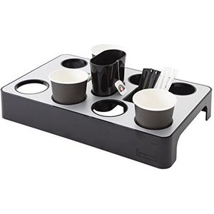 ALBA Disender Universele koffiepads, aluminium, grijs metaal en zwart, aluminium, Gris métal et Noir, 37,5 x 23 x 5,7 cm