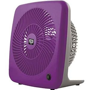 SHE Windmachine, tafelventilator ø18 cm, 2 standen, koeleffect, 30 watt staande ventilator, robuuste behuizing, draaggreep, violet