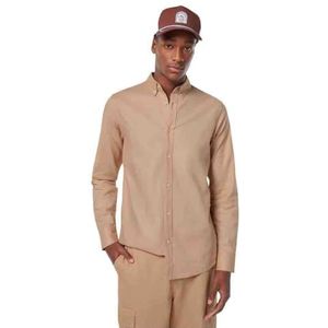 T-shirt - Rechte Pasvorm - Button-down Kraag - Lange Mouwen - Opgestikt Logo