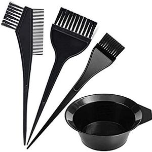 SKYTE 4Pcs Haarkleuring Borstel En Kom Set Haarverven Tool Set, Borstel Dubbelzijdige Kleuring Kam en Kom Set Kit DIY Salon