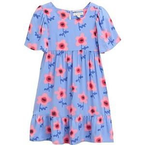 TOM TAILOR Mini-jurk voor meisjes met bloemenpatroon, 37158 - Big Blue Flower Print, 92-98