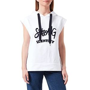Comma CI Sweatshirt voor dames met korte, 01d8 wit, 38