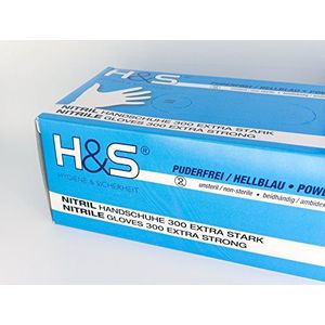 ISC Hygiene & Safety (L /9, Doos van 100, S Small M Medium L XL X-Large, Poeder, Latex vrij, eudermisch, ziekenhuiskwaliteit medische kwaliteit wegwerp onderzoekshandschoenen, blauw extra sterk