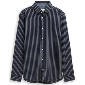 TOM TAILOR heren overhemd, 39358 - Navy White Fine Stripe, XL