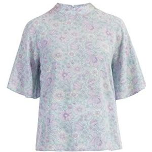 IRIDIA Damesblouse met korte mouwen, turquoise meerkleurig, L