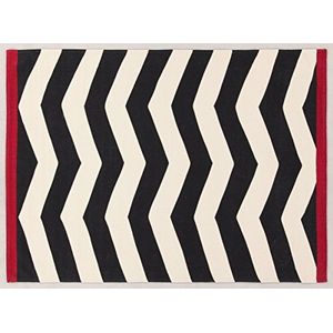 Viva IKAT tapijt, katoen, wit/zwart, 60 x 200 x 1,20 cm