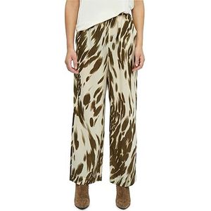 Desires Elly broek met hoge taille en wijde pijpen, Beuken Groen Pr, 36