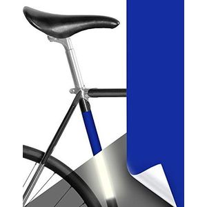 MOOXIBIKE Paneel blauw reflecterend, framebeschermsticker voor racefiets, MTB, trekkingfiets, fixie, mountainbike, stadsfiets, scooter, rollator tot ca. 15 cm frameomtrek