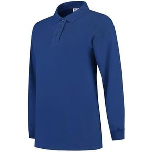 Tricorp 301007 casual polokraag dames sweatshirt, 60% gekamd katoen/40% polyester, 280 g/m², koningsblauw, maat L