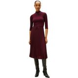 TOMMY HILFIGER - Midi-jurk - Rood - Plissé - 3/4-mouwen