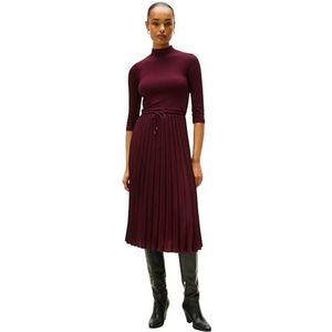 TOMMY HILFIGER - Midi-jurk - Rood - Plissé - 3/4-mouwen