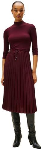 TOMMY HILFIGER - Midi-jurk - Rood - Plissé - 3/4-mouwen