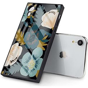 Hoes voor iPhone Xr Mystery Garden Floral Black Flowers full-body beschermhoes