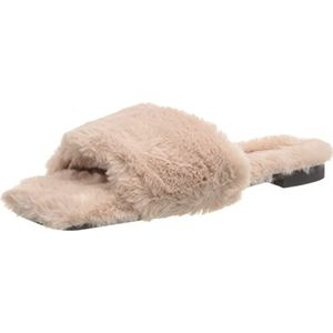 HUGO Dames Lola fur Slipper, Lichtbeige 272, 36 EU